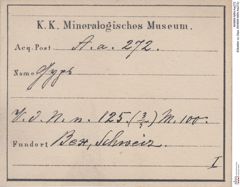 Etiketten zu Gips (NHMW-MIN-Aa272)